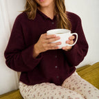 Cider Season Cardigan- Burgundy