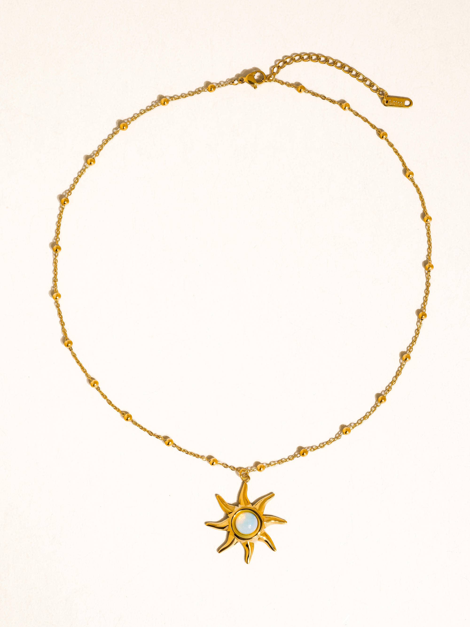 Astoria 18K Gold Non-Tarnish Sun Pendant Chain Necklace: Yellow Gold
