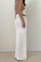 Ivory Crochet Maxi Skirt