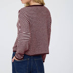 Cider Season Cardigan- Burgundy Stripe