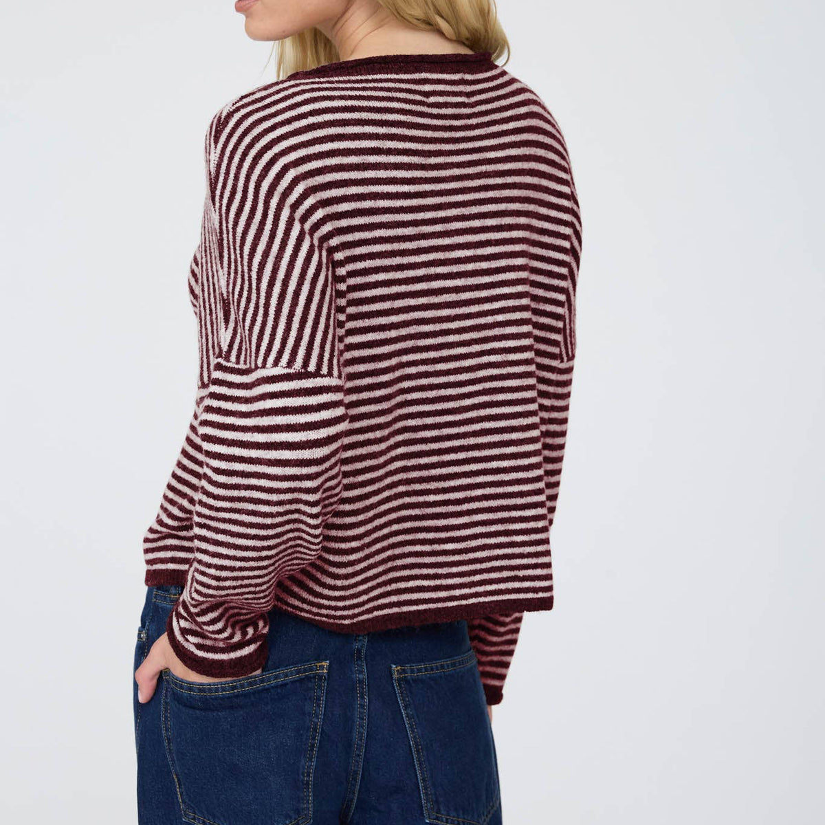 Cider Season Cardigan- Burgundy Stripe