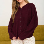 Cider Season Cardigan- Burgundy