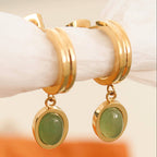 Whitnee Dainty Round Stone Earrings