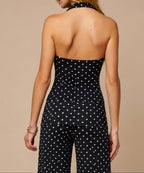 Polka Dot Sweetheart Neck Halter Top