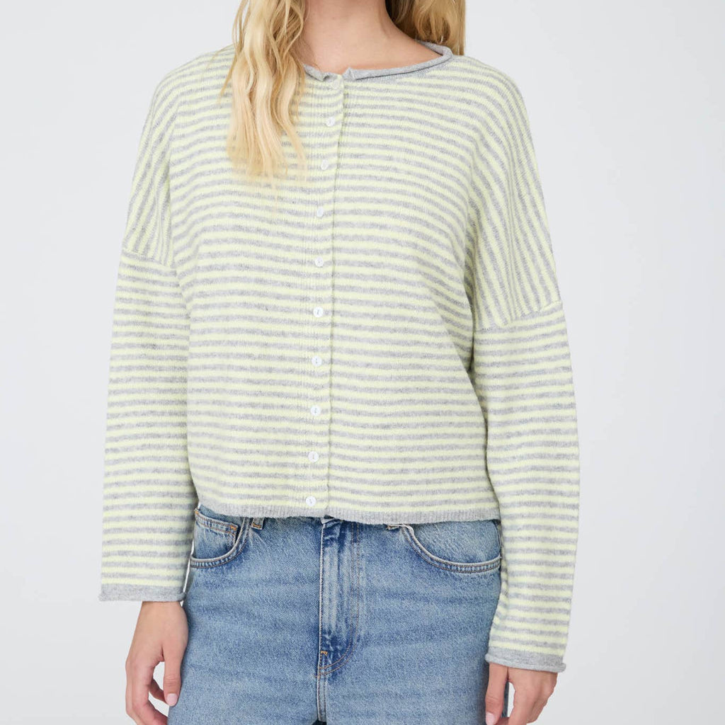 Cider Season Cardigan- Grey/ Yellow