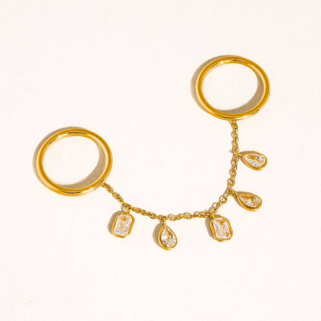 Cosette CZ Dangle Drop Ring