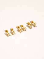 Pureté Pear & Oval CZ Stud Earrings Set