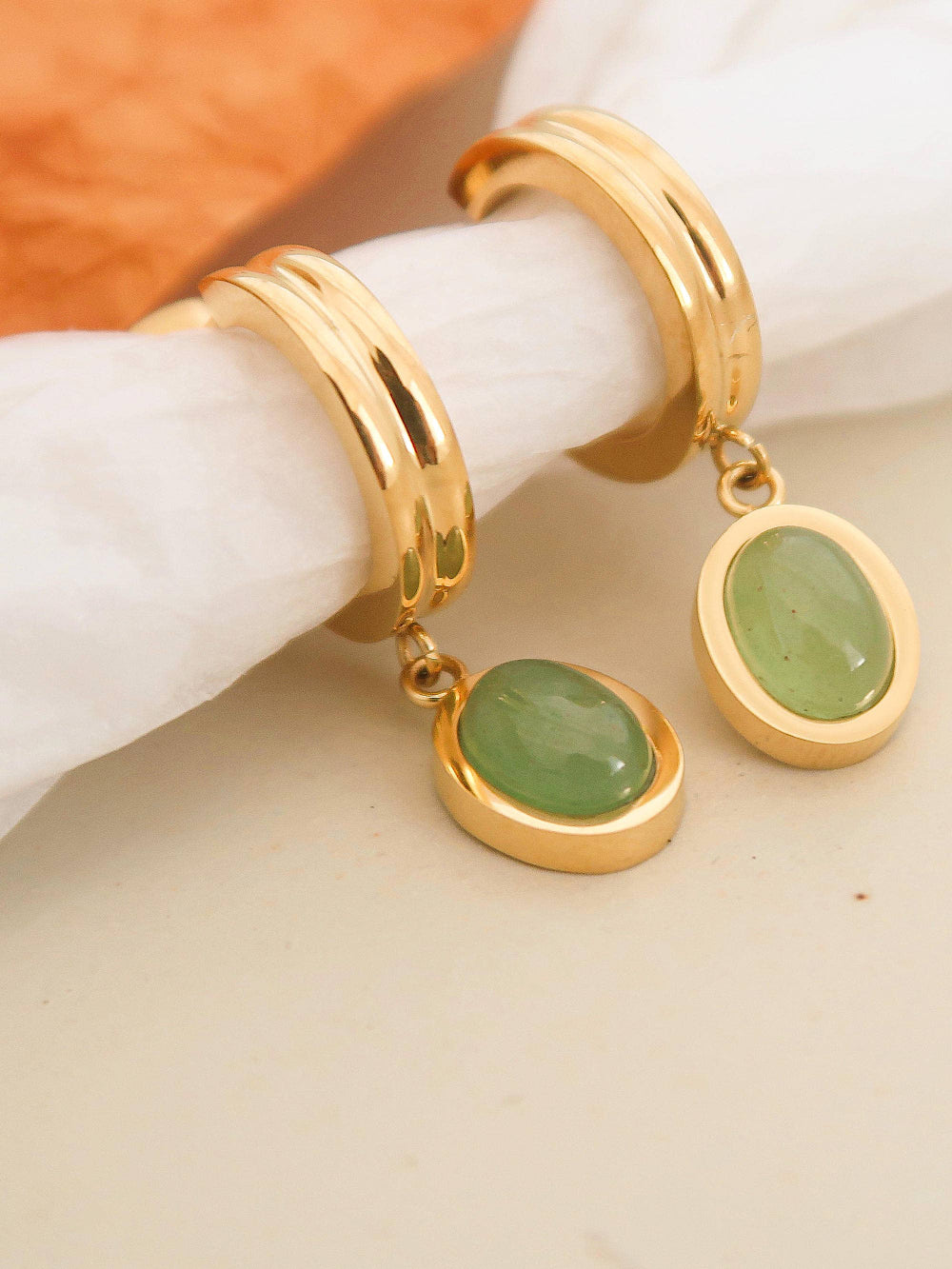Whitnee Dainty Round Stone Earrings