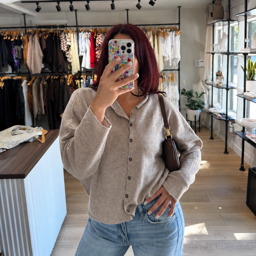 Cider Season Cardigan- Light Mocha