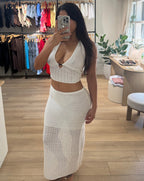 Ivory Crochet Maxi Skirt