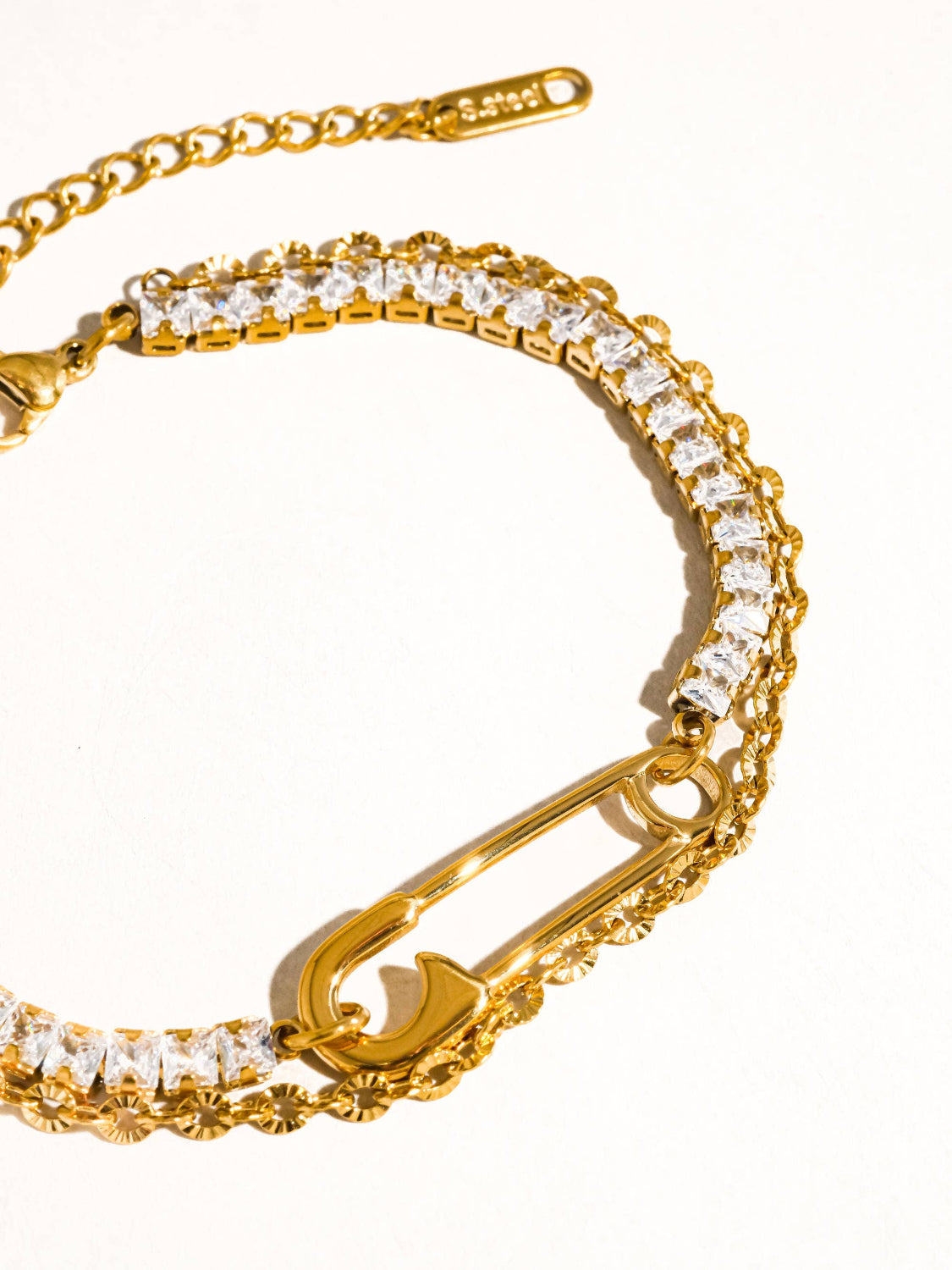 Acier Rhinestone Clip Bracelet