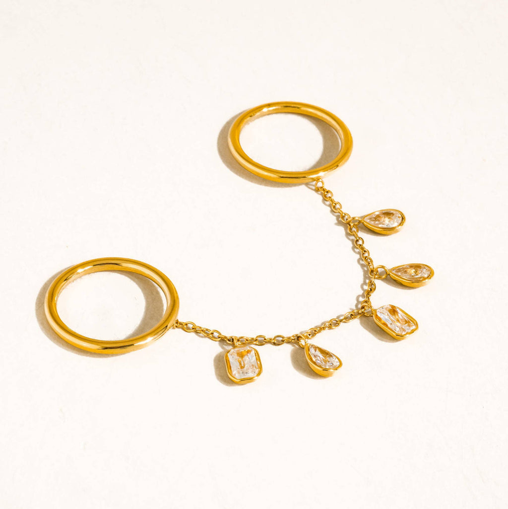 Cosette CZ Dangle Drop Ring