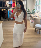 Ivory Crochet Skirt Set
