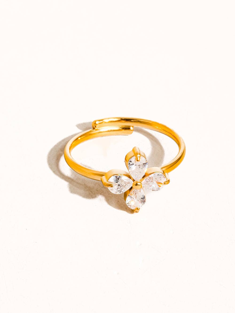 CZ Clover Ring