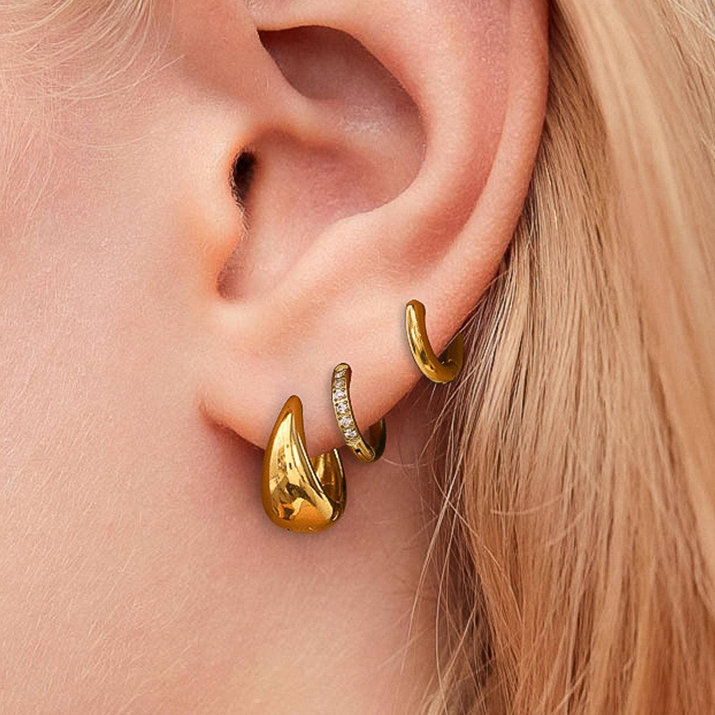 Rayon Hoop Earring Set