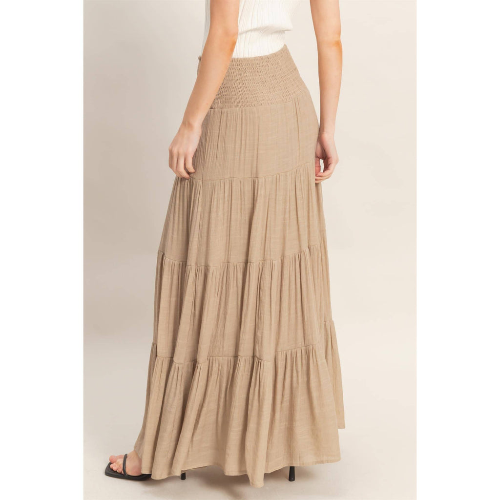 Highwaist Drawstring Tiered Skirt