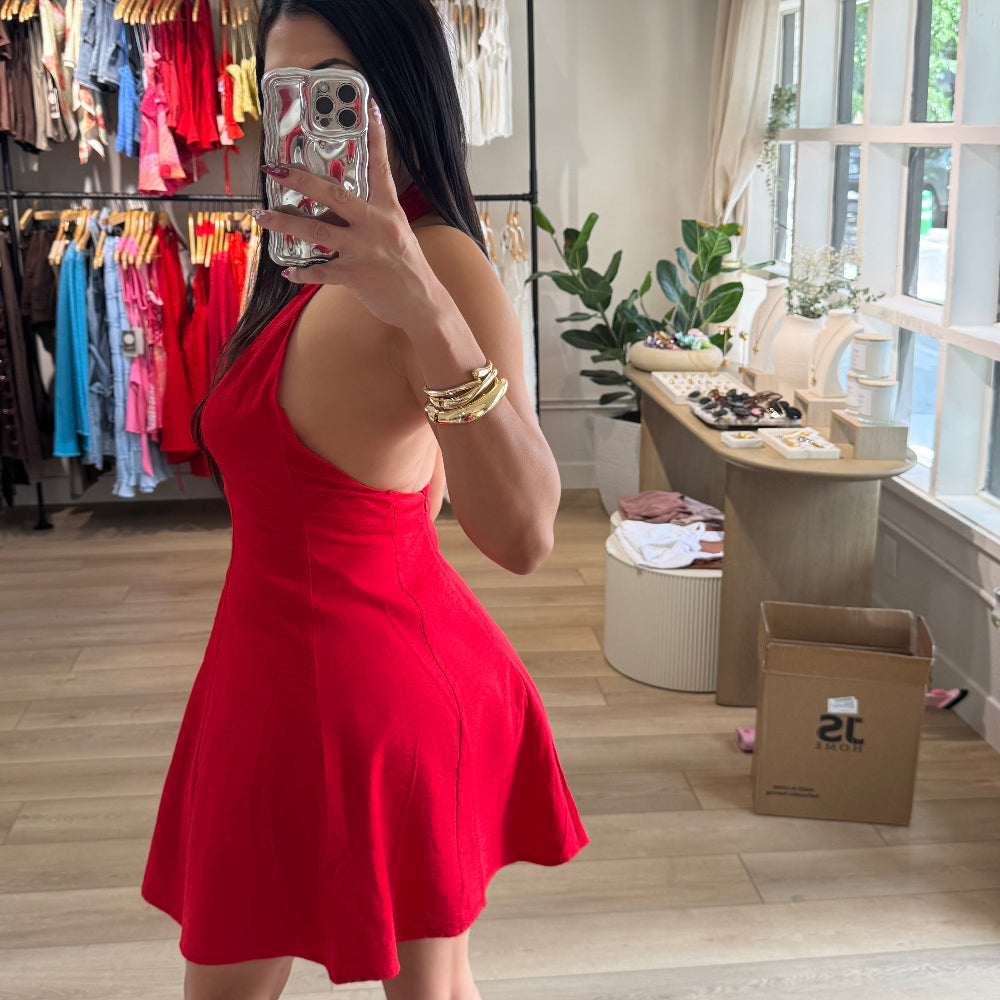 Cherry Halter Mini Dress