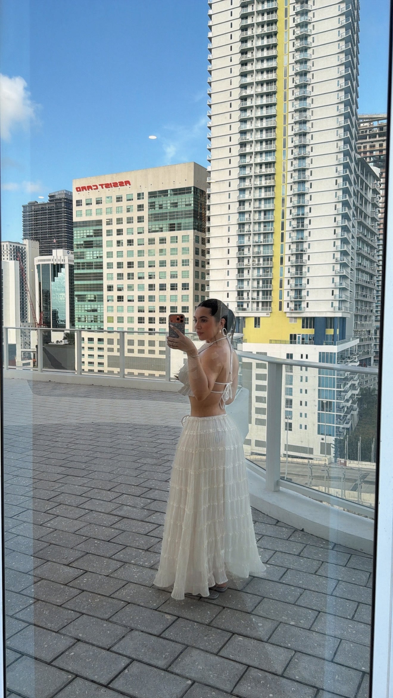 Tuscany Crinkle Skirt- Cream