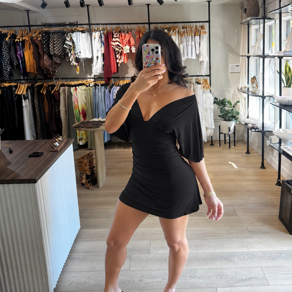 Fall For You Mini Dress- Black