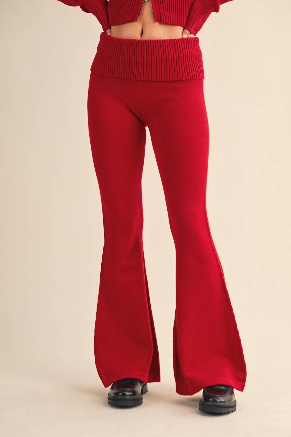 Cherry Foldover Pants