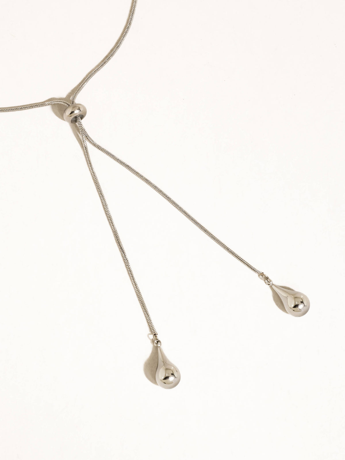 Trésor Lariat Drop Necklace: Silver