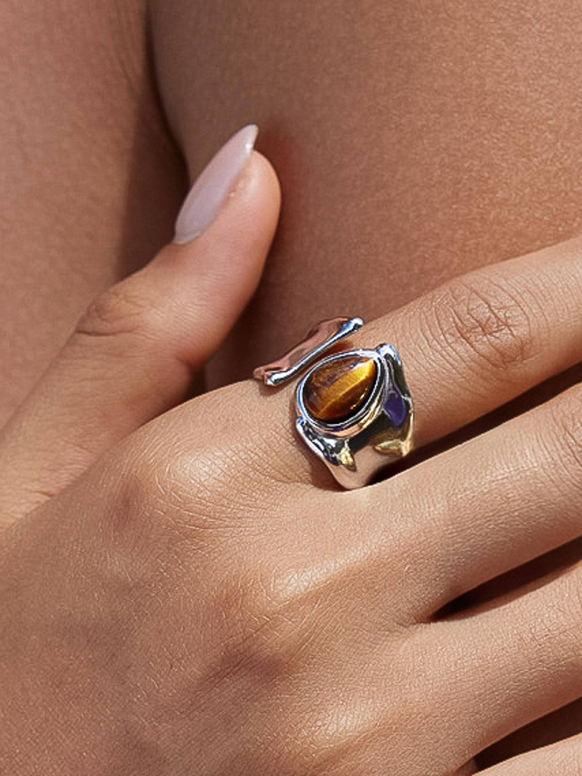 Jaspe Tiger Eye  Ring