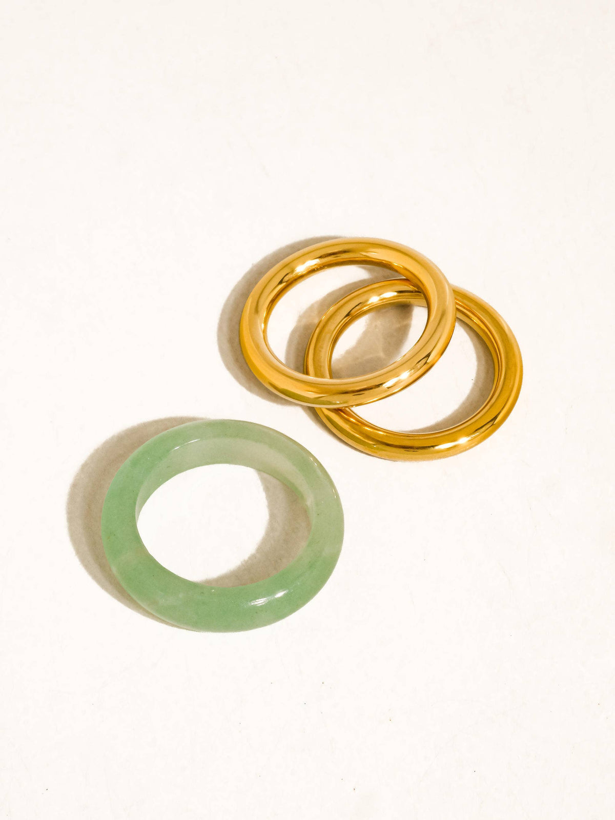 Moss Green Aventurine Stone Ring Set