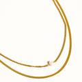 Vienna Layered Pearl Chain Necklace