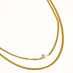 Vienna Layered Pearl Chain Necklace