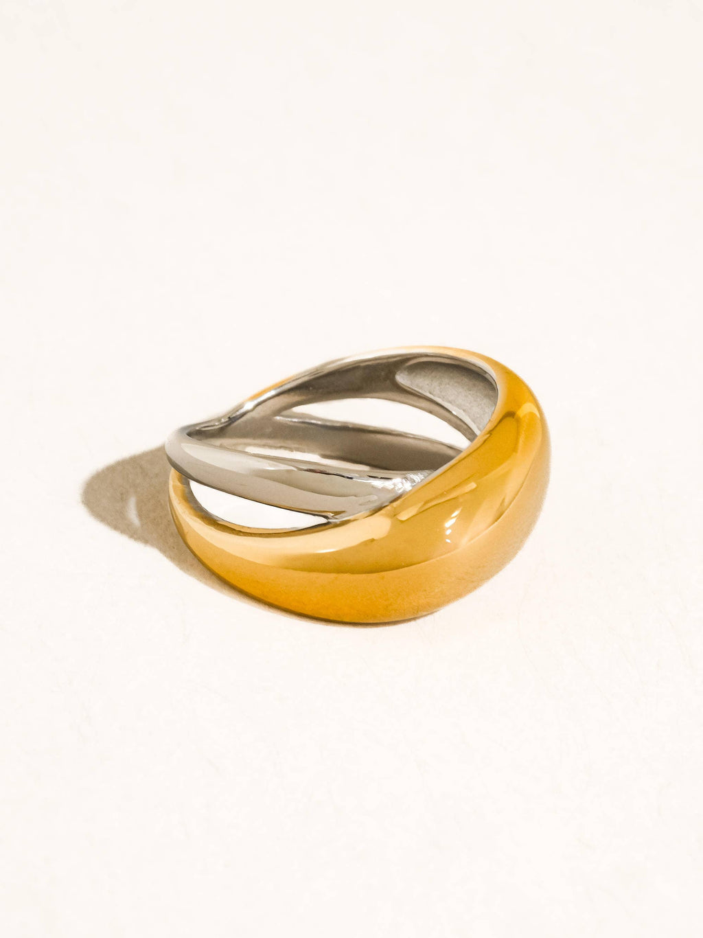 Almare Two Tone Dome Band Ring