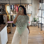 Seaside Poncho top- Mint