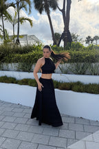 Tuscany Crinkle Skirt- Black