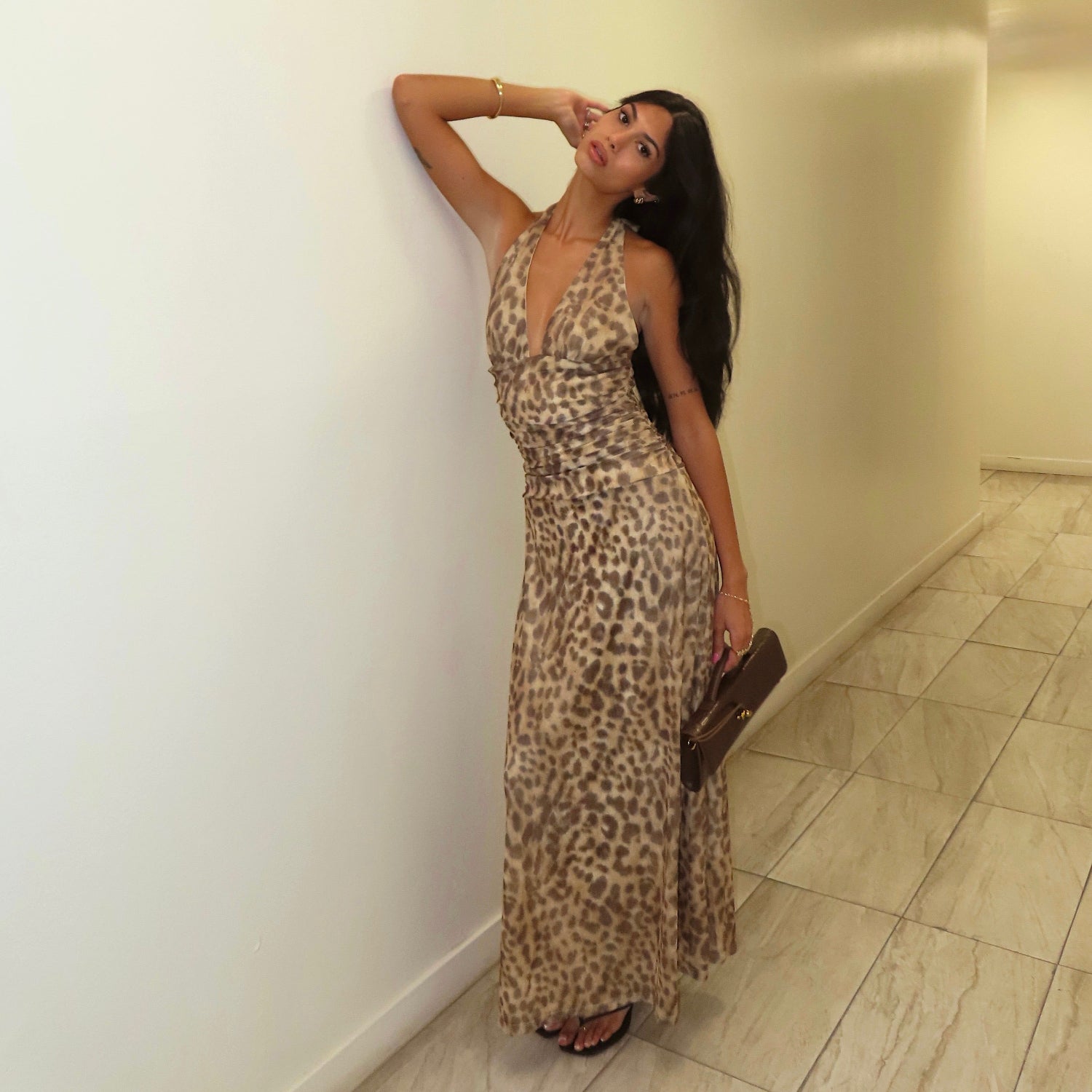 Imelda Plunge Neck Maxi Dress