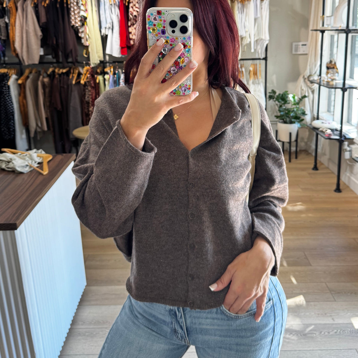 Cider Season Cardigan- Dark Brown