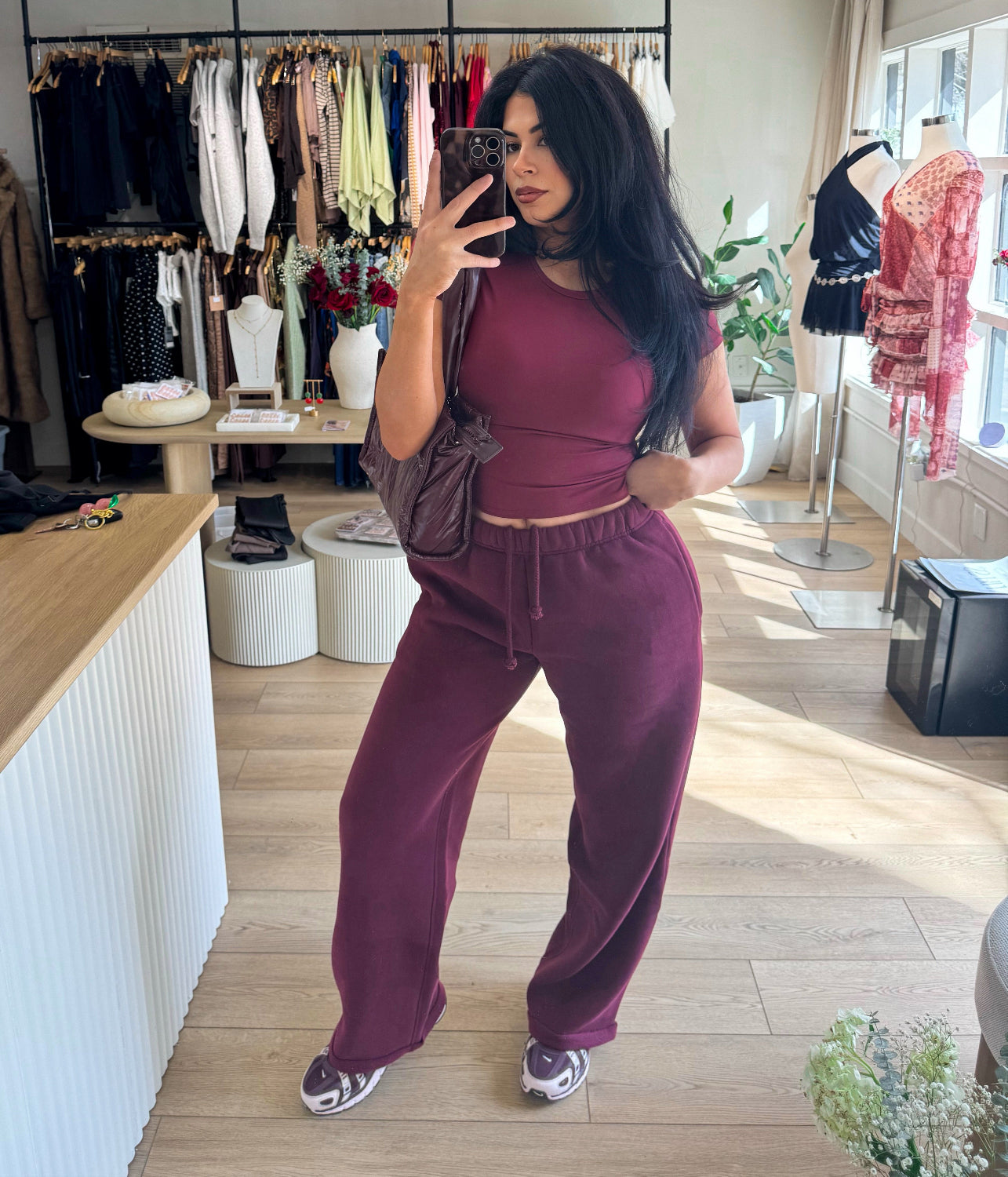 DND Pant Set- Black Cherry