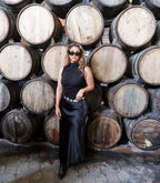 Satin Slip Maxi Skirt- Black