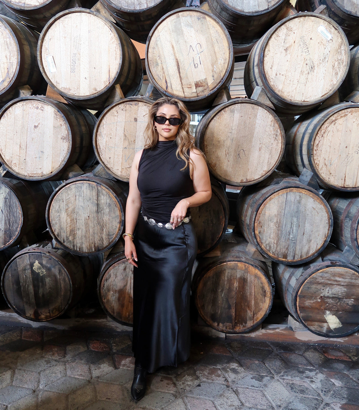 Satin Slip Maxi Skirt- Black