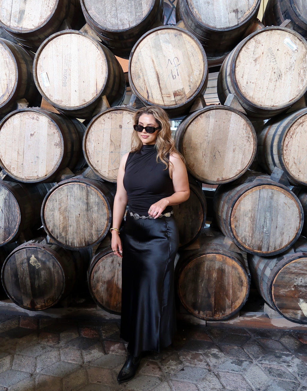 Satin Slip Maxi Skirt- Black