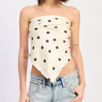 Cocoa Dot Scarf Top