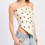 Cocoa Dot Scarf Top