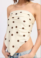 Cocoa Dot Scarf Top