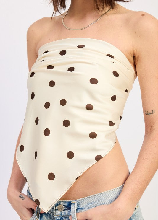Cocoa Dot Scarf Top
