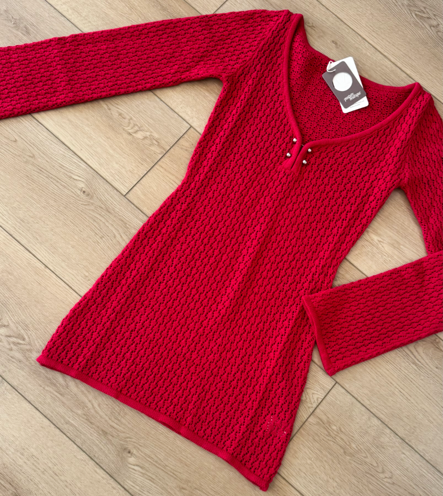 Cherry Crochet Mini Dress