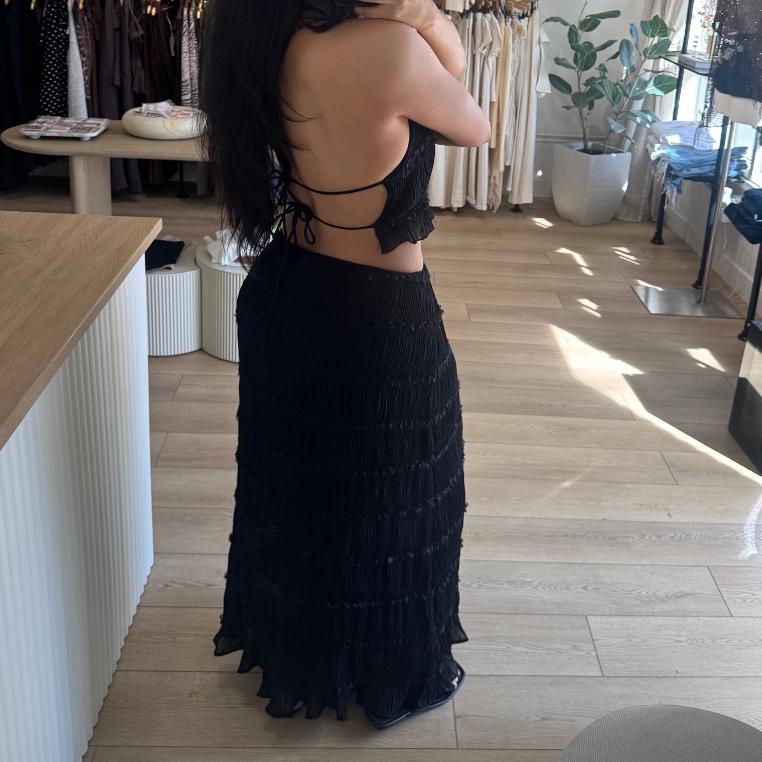 Midnight Crinkle Top