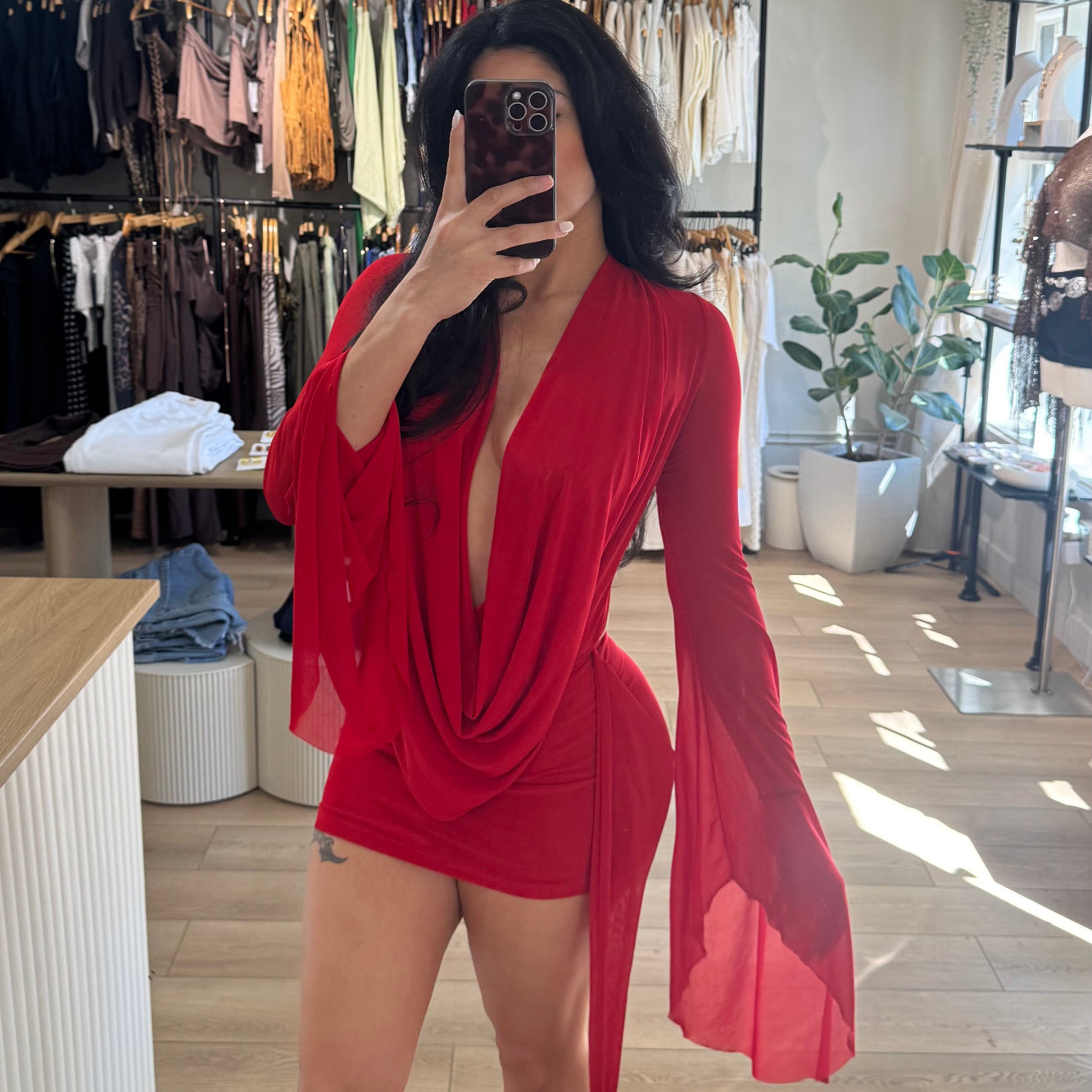 Main Character Mini Dress- Red