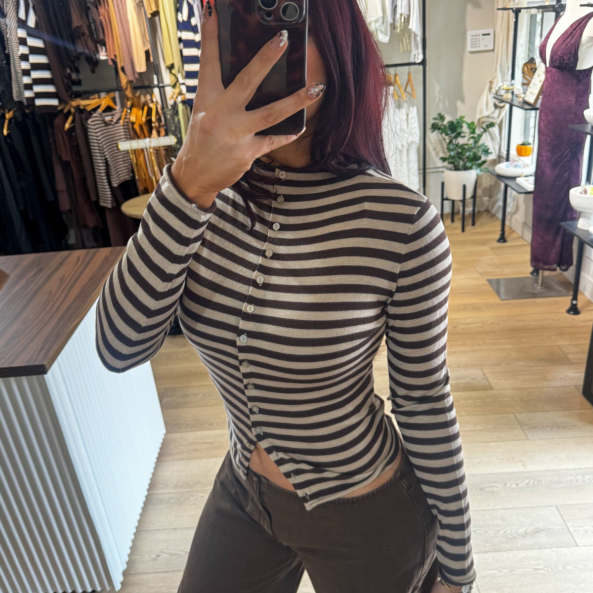 Brown Sugar Mock Neck Top