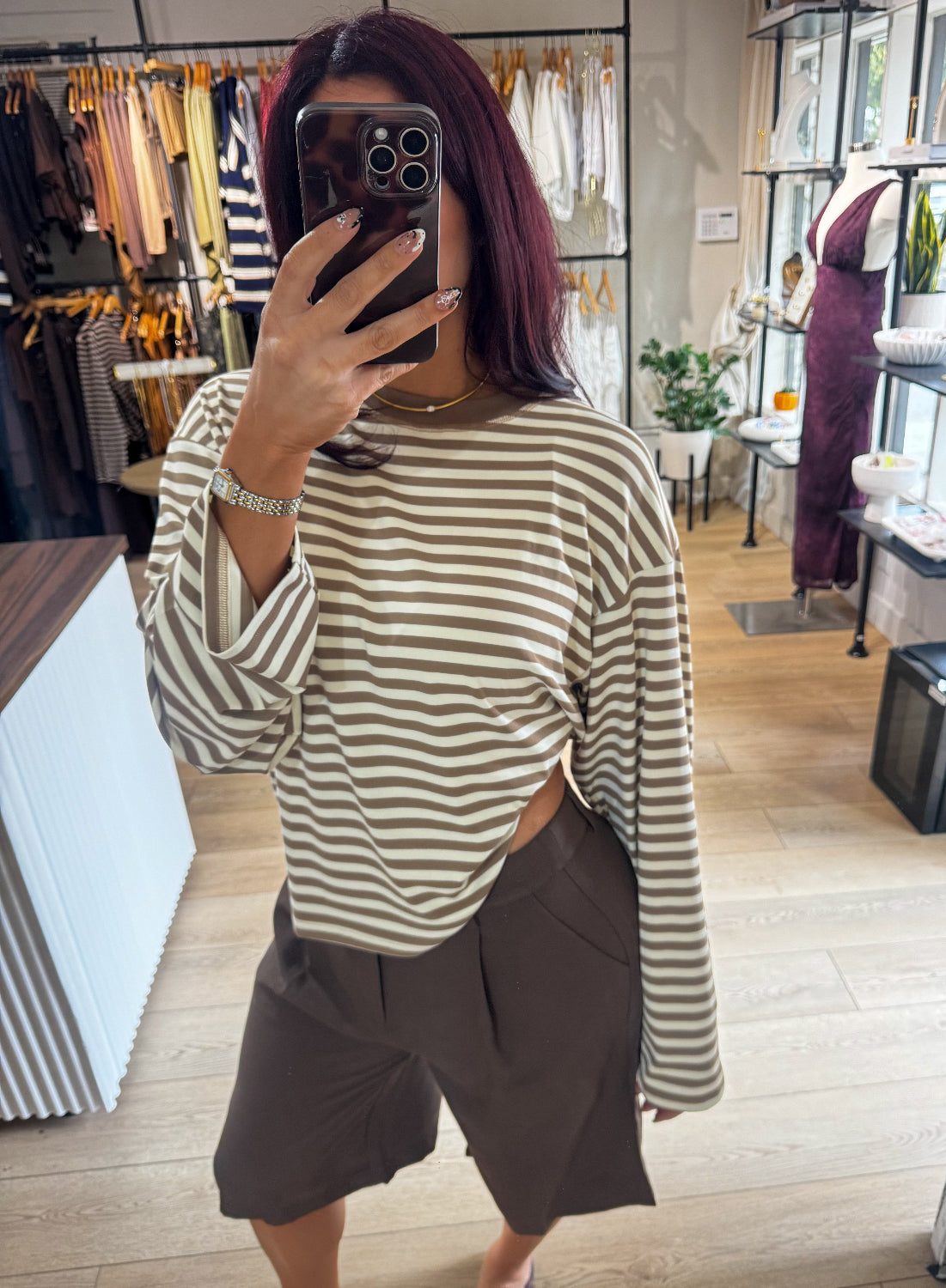 Coffee Run Striped Top