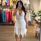 Golden Glow Midi Skirt