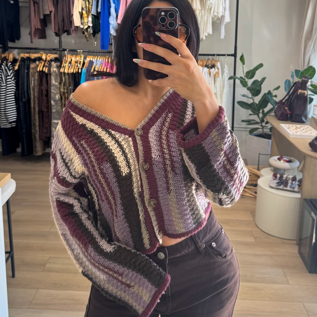 Cider Season Cardi- Burgundy