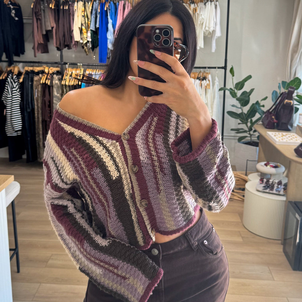 Cider Season Cardi- Burgundy